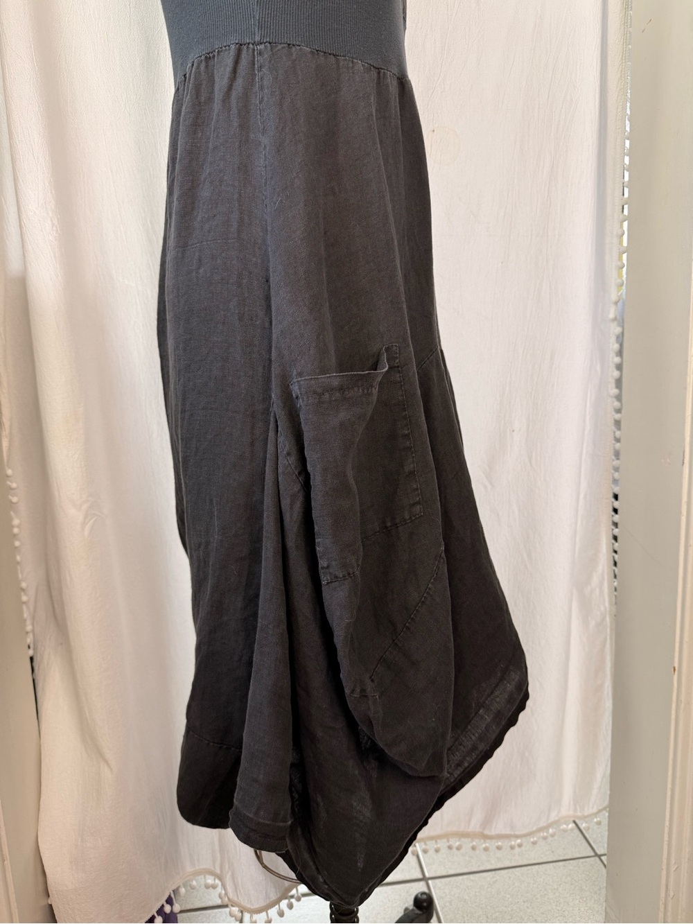 Inizio Italy Linen Magic Midi Dress Lagenlook sz L - Picture 5 of 13